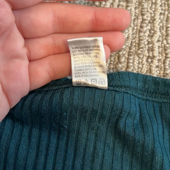 Teal Tie Front Button Down - Picture 2 of 5